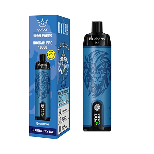 Yo Bar X Lion Vapes Einweg E-Zigarette Hookah Pro 10000 Züge Blueberry Ice