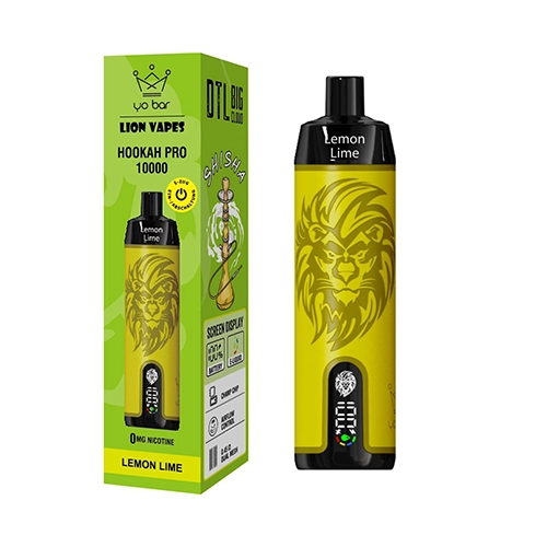 Yo Bar X Lion Vapes Einweg E-Zigarette Hookah Pro 10000 Züge Lemon Lime