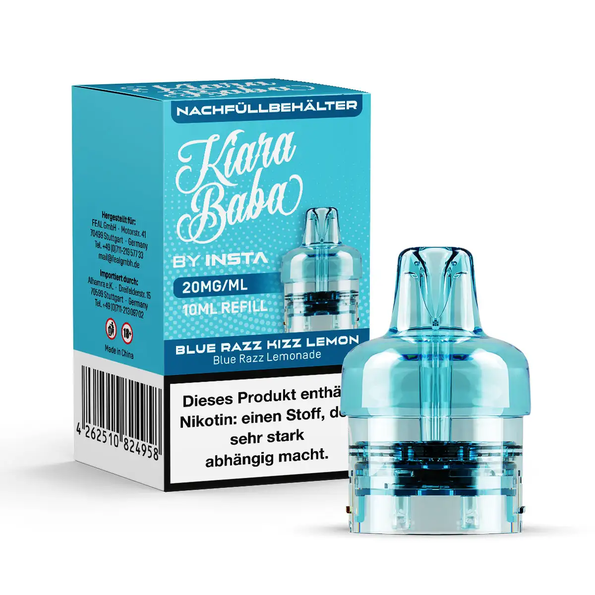 Kiara Baba 10K - Pod -  Blue Razz Kizz Lemon - 10ml