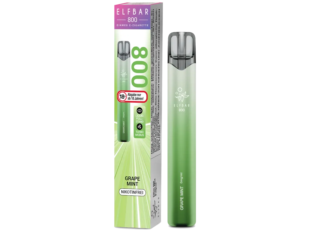 Elfbar 800 Einweg Vape - Grape Mint - Nikotinfrei