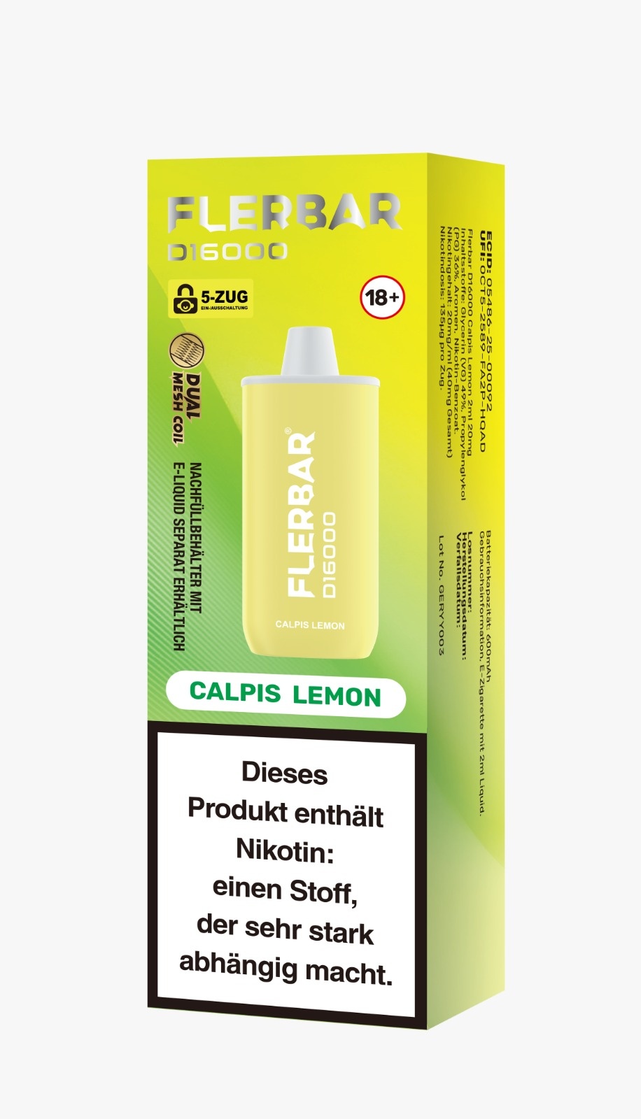 Flerbar - D16000 Flerbar - Calpis Lemon Vape - 2ml