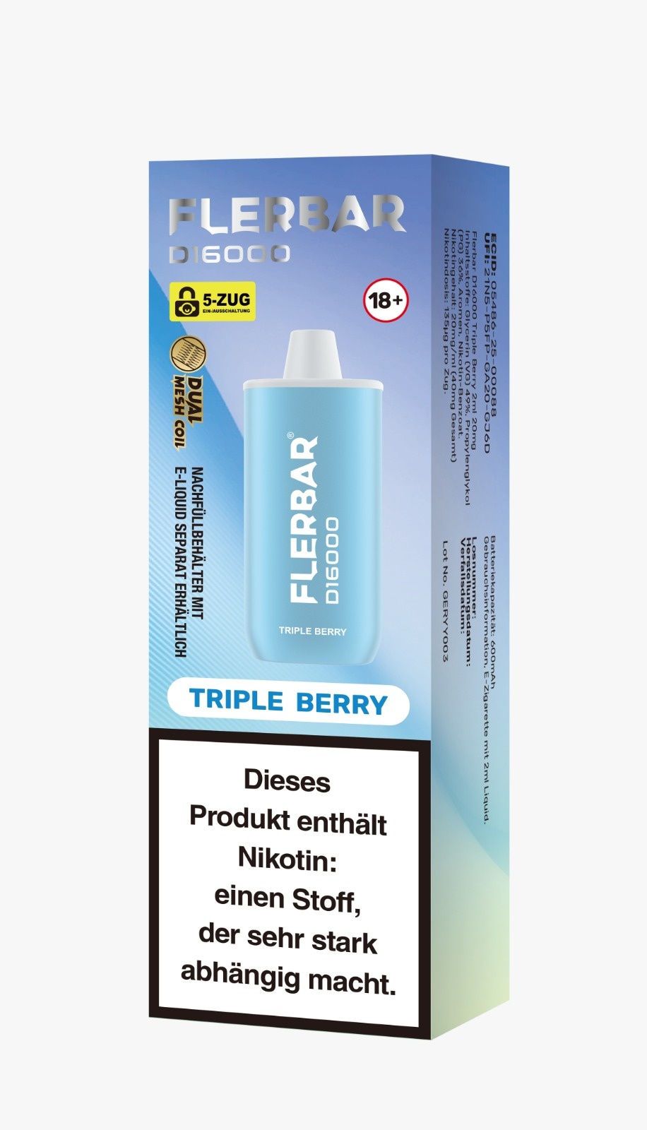 Flerbar - D16000 Flerbar Vape - Triple Berry - 2ml