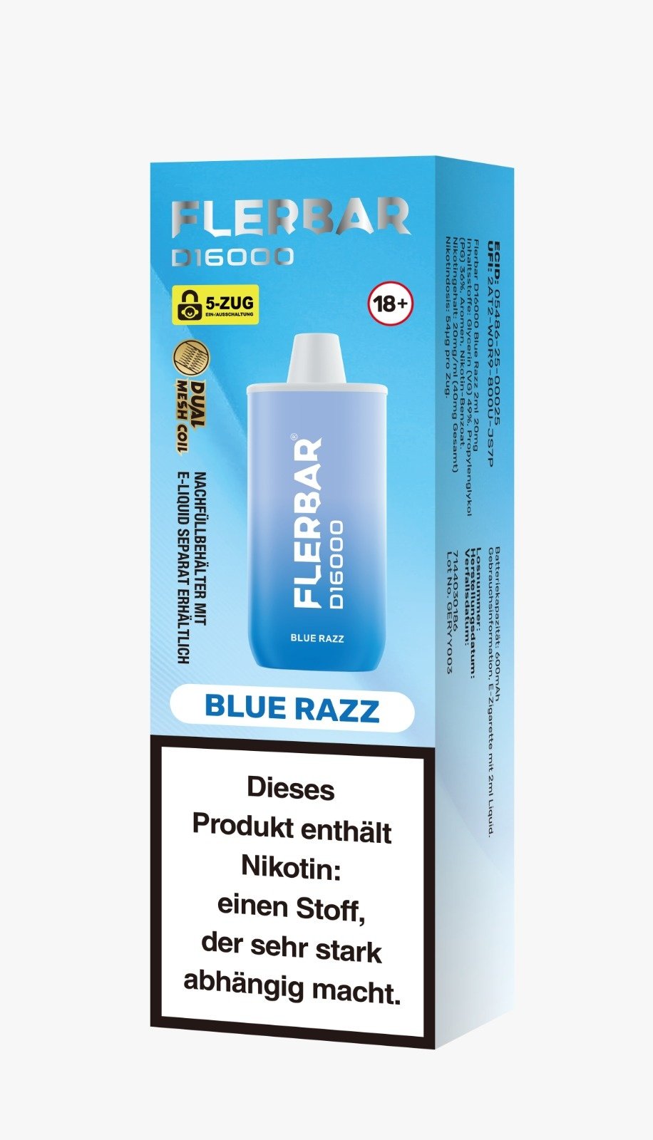 Flerbar - D16000 Flerbar - Blue Razz Vape - 2ml