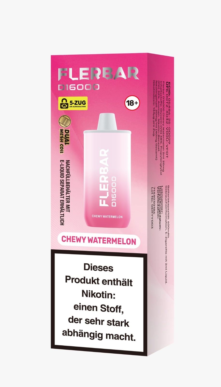Flerbar - D16000 Flerbar Vape - Chewy Watermelon - 2ml
