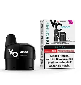 Vapes Bars Diamond 3000 Pods - Menthol -  2ML + 3ML