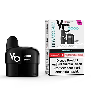Vapes Bars Diamond 3000 Pods - Menthol -  2ML + 3ML