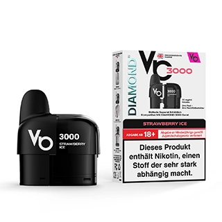 Vapes Bars Diamond 3000 Pods - Strawberry Ice -  2ML + 3ML