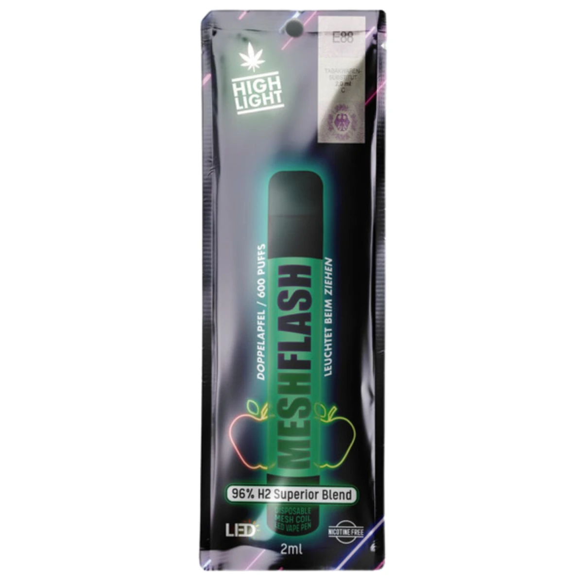 MESH FLASH - Doppel Apfel - 96% H2 Blend - 2ml