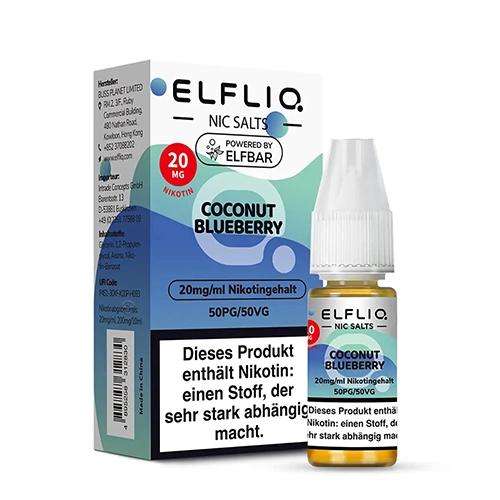 Elfbar ELFLIQ – Coconut Blueberry Nikotinsalz Liquid | Exotisch, Cremig & Fruchtig-Frisch