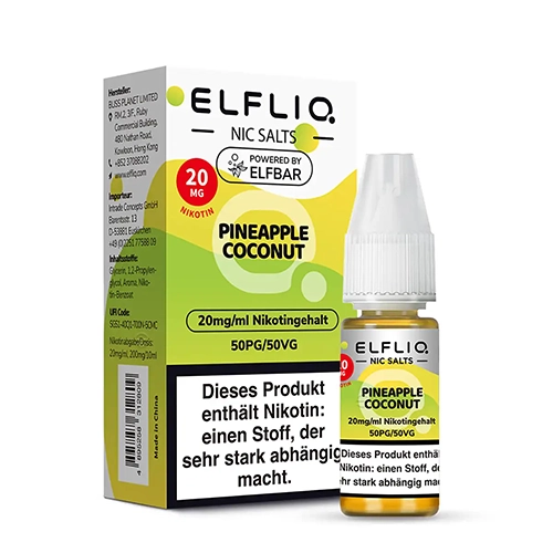 ELFLIQ – Pineapple Coconut Nikotinsalz Liquid | Exotische Ananas trifft Cremige Kokosnuss