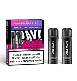 Lost Mary Lost Mary - Wavi Pod - by Elfbar -  Strawberry Raspberry Cherry Ice - 2Pcs