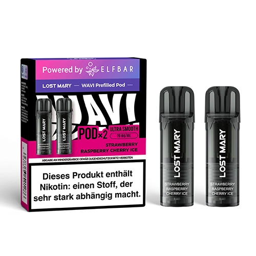 Lost Mary Lost Mary - Wavi Pod - by Elfbar -  Strawberry Raspberry Cherry Ice - 2Pcs