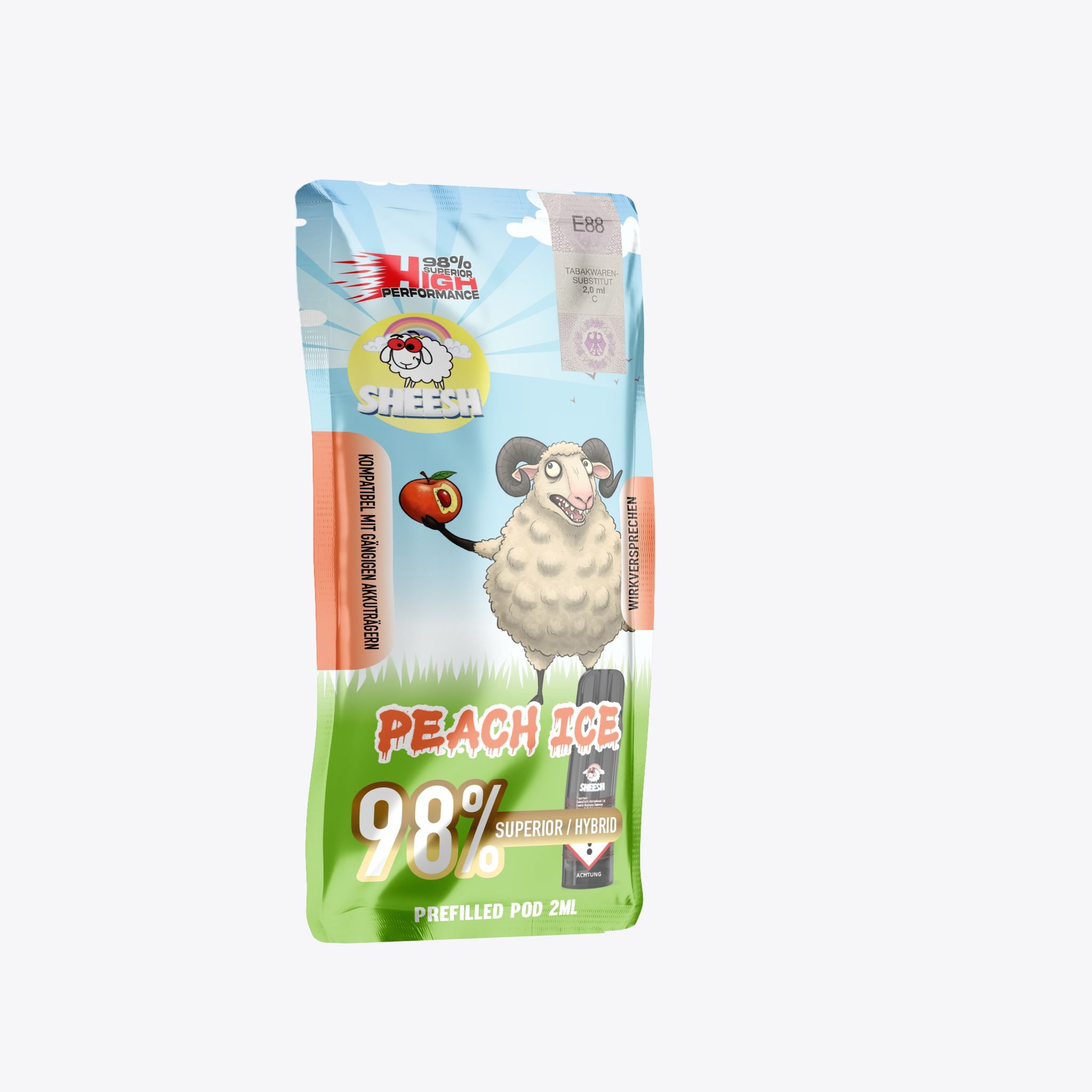 Sheesh Pod | 96% Superior Blend | Peach Ice