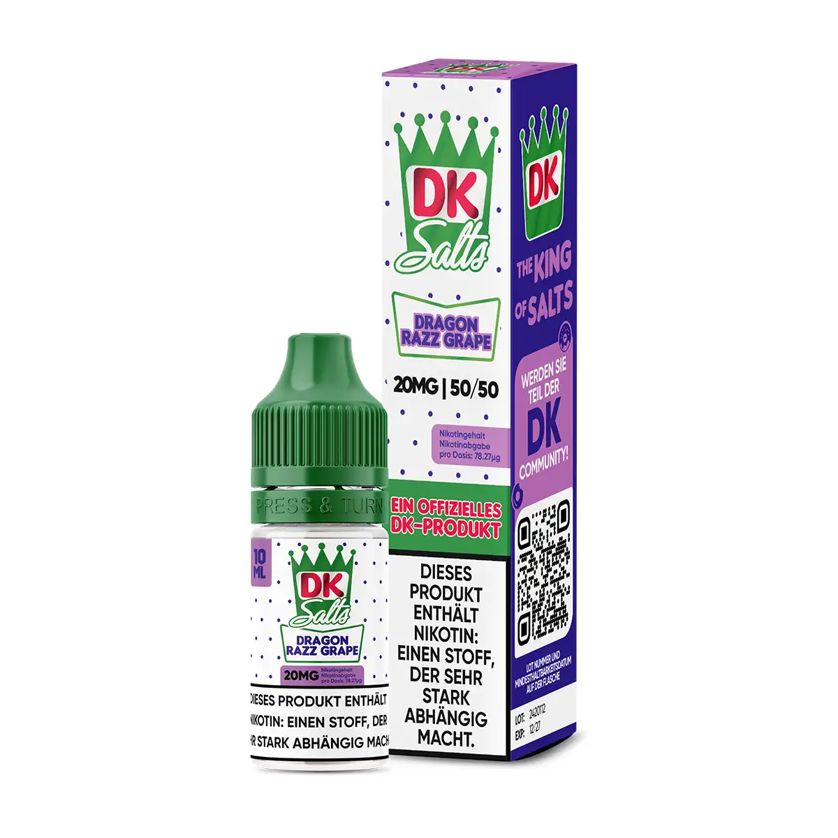 DK Salts - Dragon Razz Grape - NicSalt - 10ml