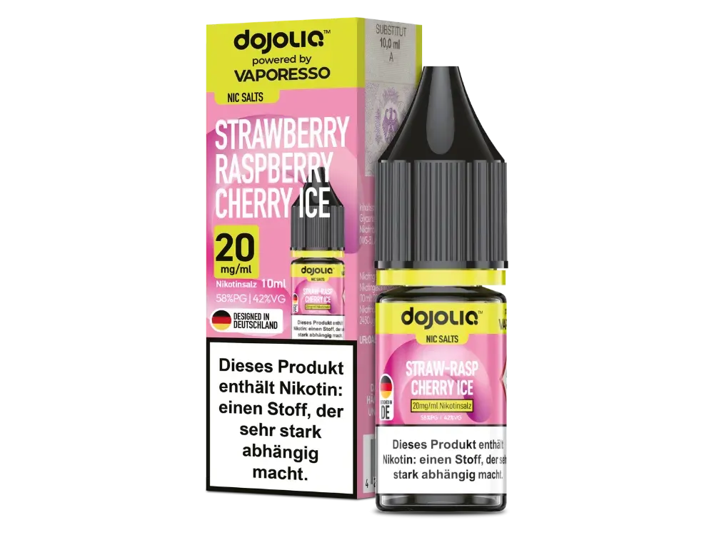 Dojoliq - Nikotinsalz-Liquid - 10ml - Strawberry Raspberry Cherry Ice