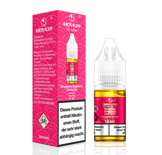 Movkin Nic Salts - Strawberry Raspberry Cherry Ice