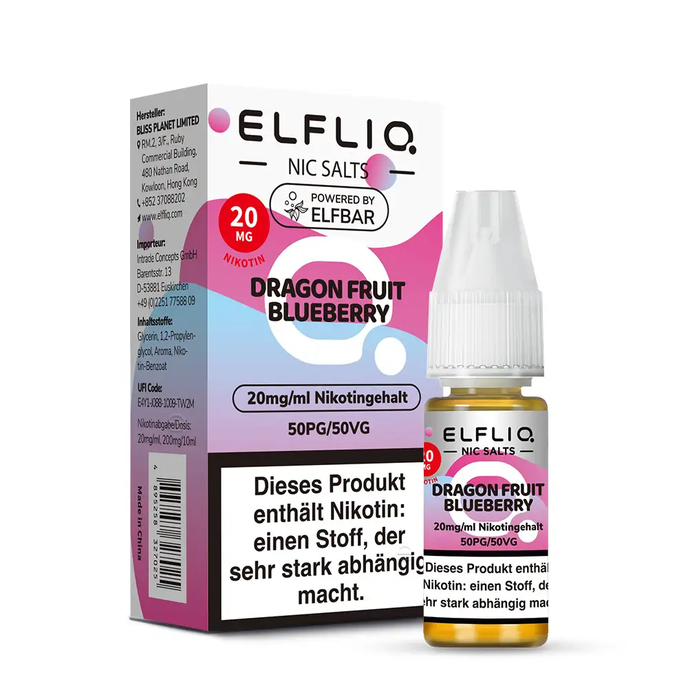 Elfbar ELFLIQ - Dragon Fruit Blueberry - Nikotinsalz Liquid