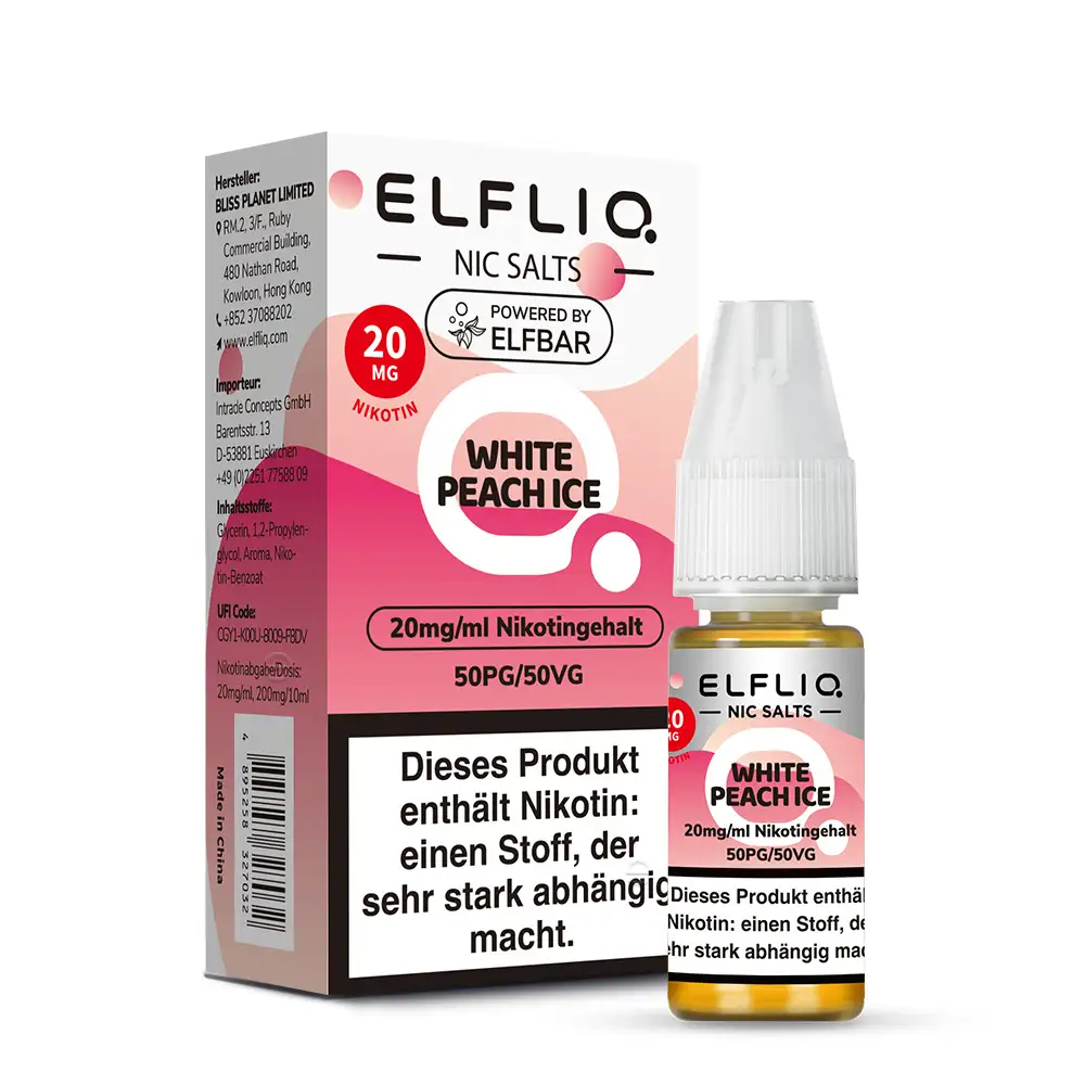 Elfbar ELFLIQ - White Peach Ice - Nikotinsalz Liquid