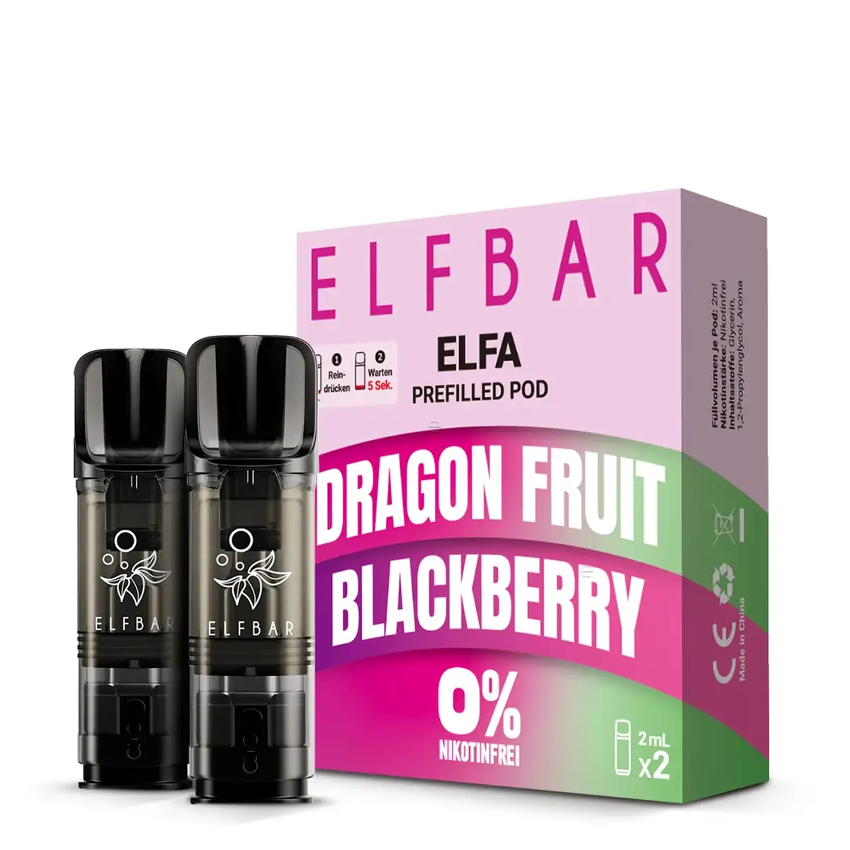 Elfbar Elfa Pods - DRAGON FRUIT BLACKBERRY - Nikotinfrei - 2St