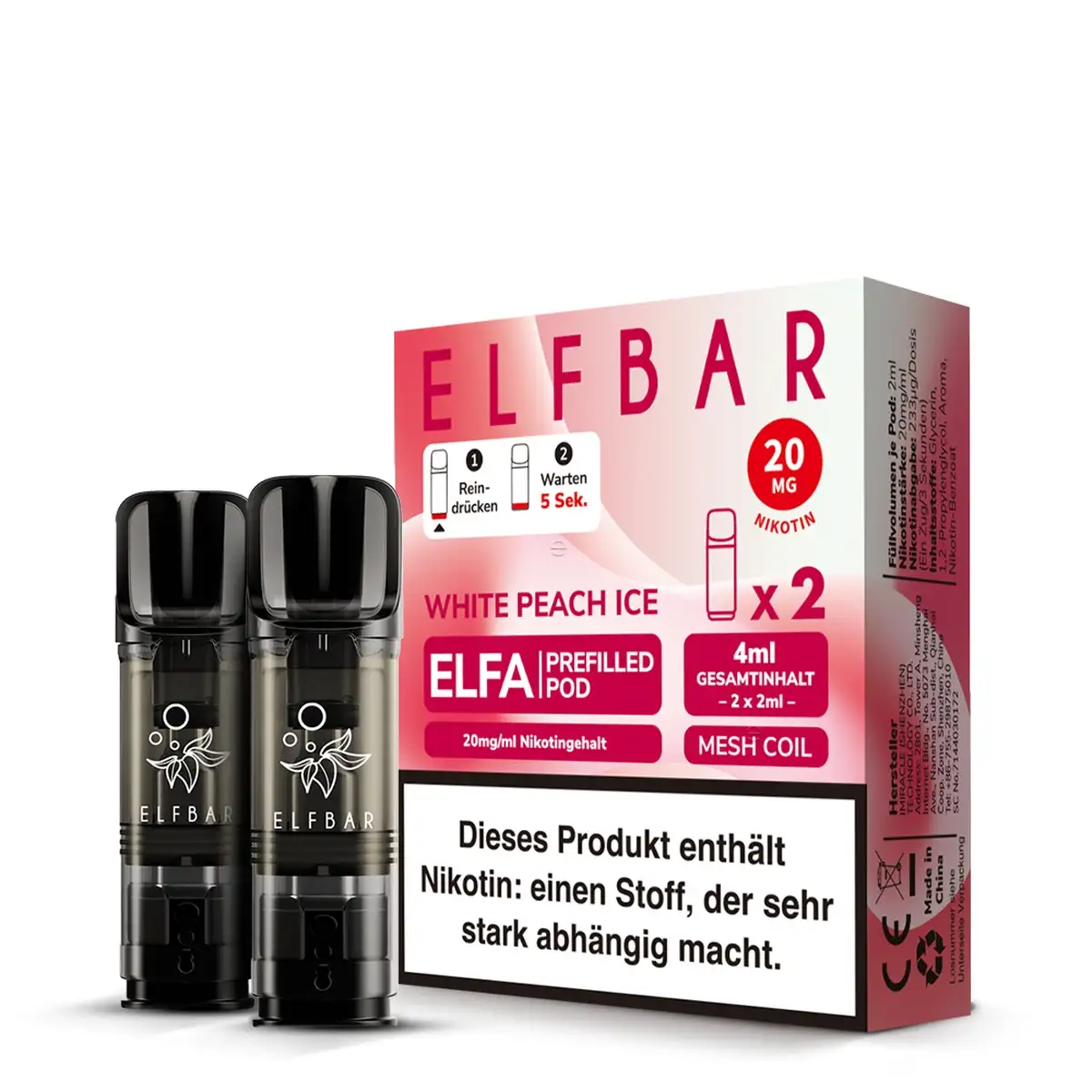 Elfbar Elfa Pods - WHITE PEACH ICE