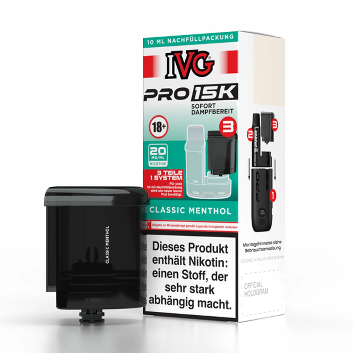 IVG Pro 15k Pod - Classic Menthol - 10ml