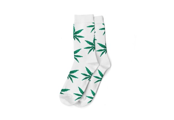 Cannabis Socks Size (40-45) White/Green