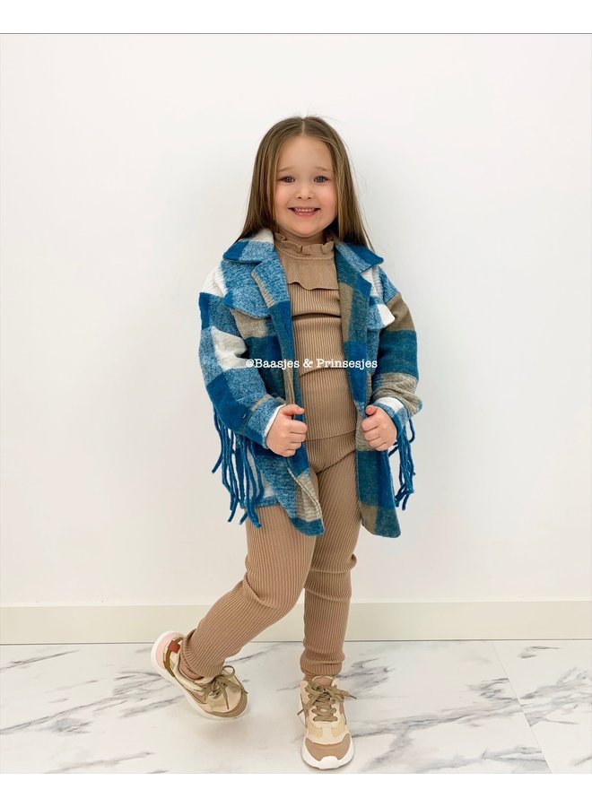 Blauw  - ' Milou ' - Fringe Vest / Jack