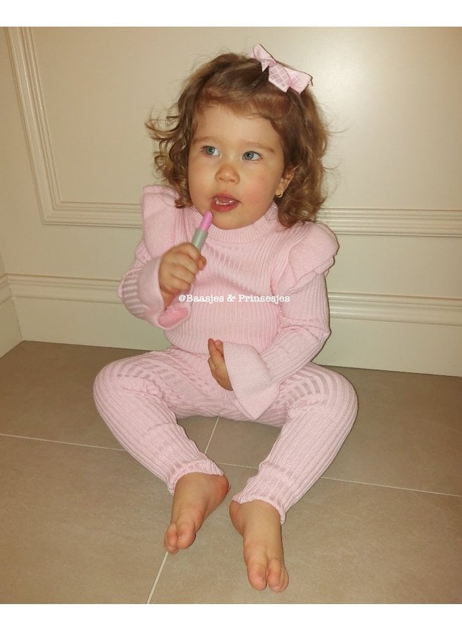 Roze - 'MARIE' - Ruffle Ribbel Twin Set