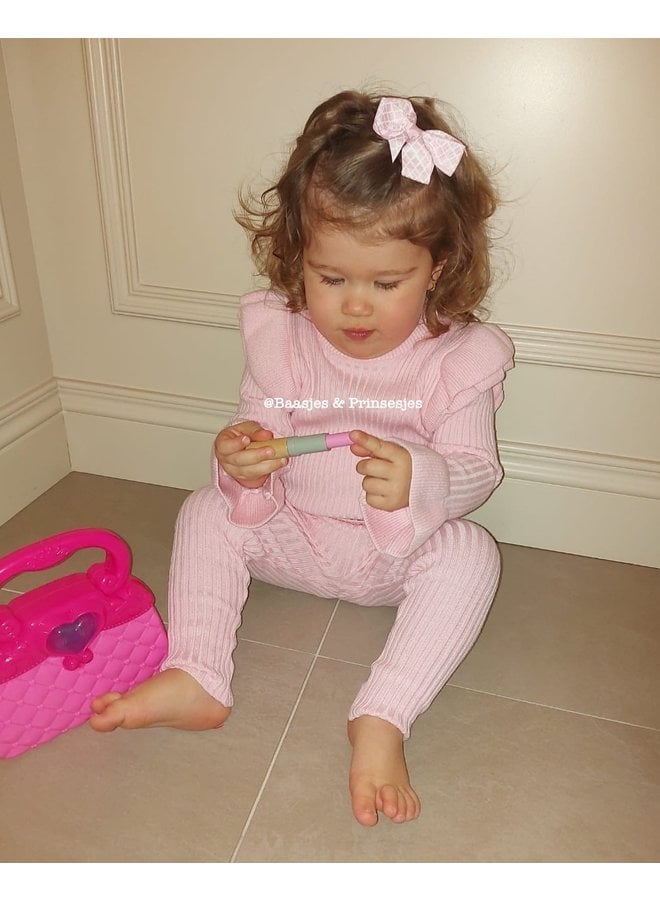 Roze - 'MARIE' - Ruffle Ribbel Twin Set