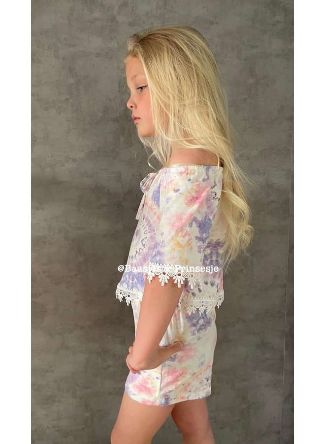 Tie Dye ' Elles ' - Tweedelige Meisjes Set