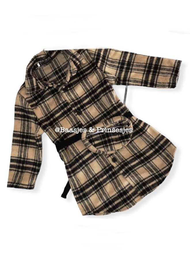 Crème  - 'Mila' - Baby Geruite blouse