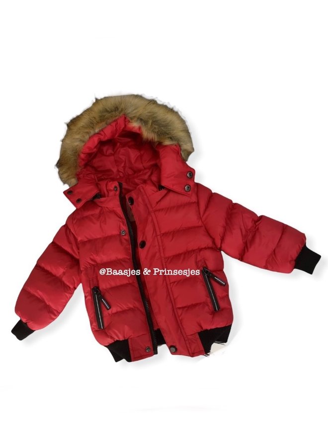 Rood  - 'Daan' - Baby Winter Jas