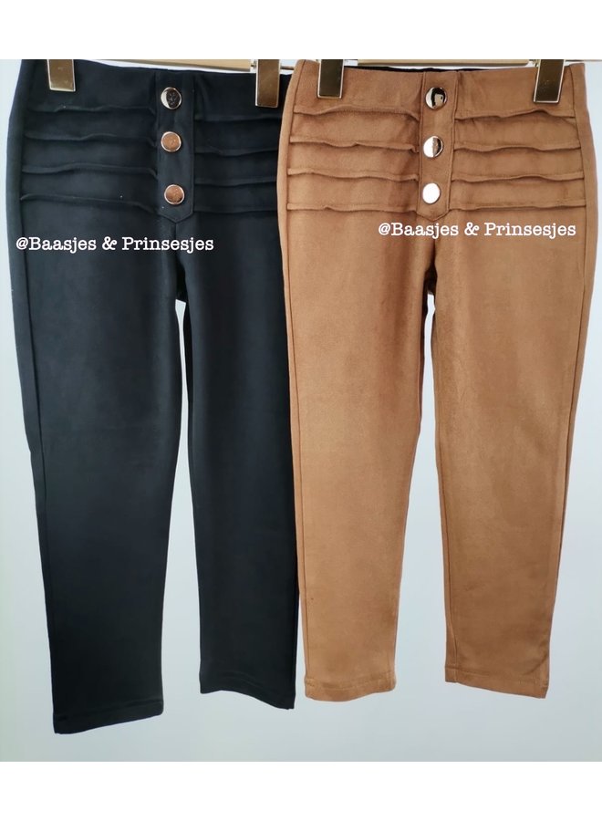 Zwart- 'Sara' - Meisjes Suède  broek