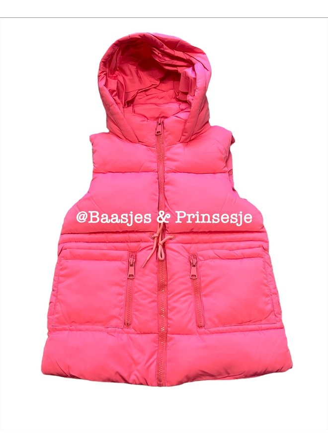 Roze  - 'Amber' - Gewatteerde korte  bodywarmer