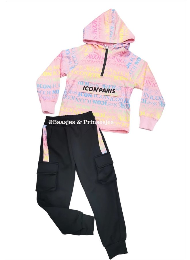 Roze ' I-Con ' - Tweedelige Meisjes Set.