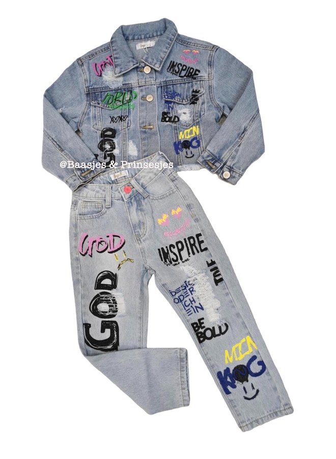 Blauw - ' Good ' - Meisjes jeans broek.