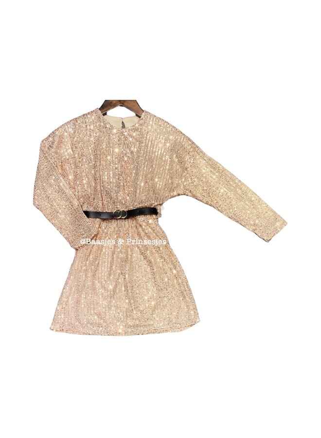Roze - 'Jenny ' - Meisjes Glitter Dress