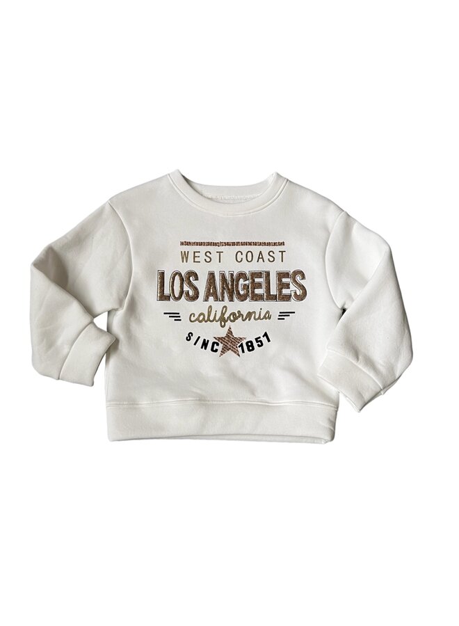 Wit - 'Los Angeles' -  Meisjes sweater