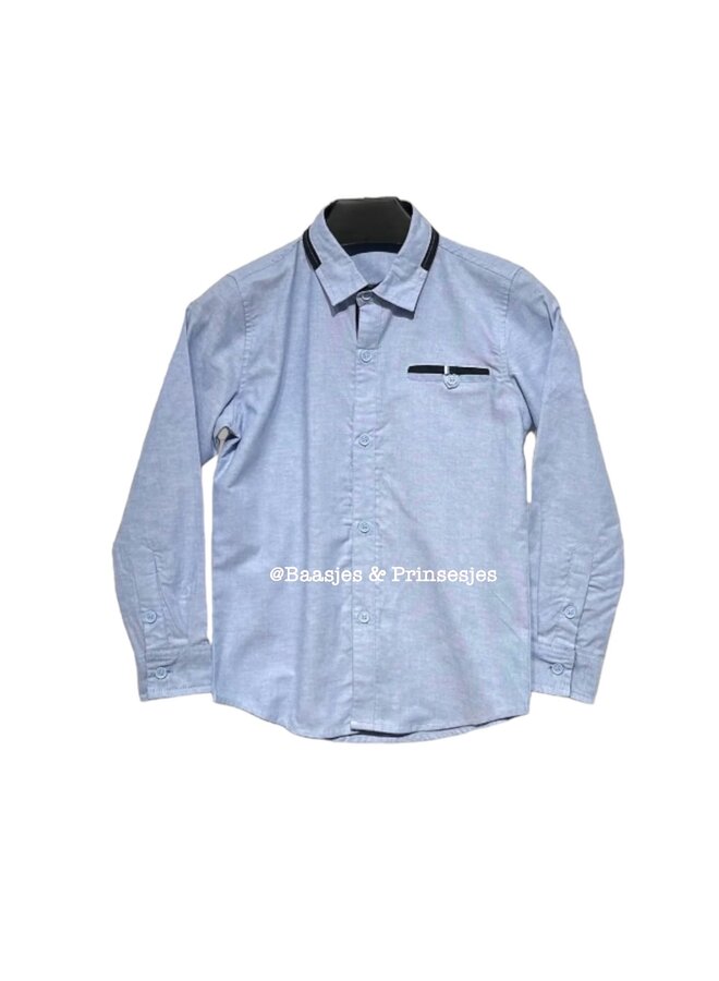 Blauw ‘ Victor ‘ jongen overhemd