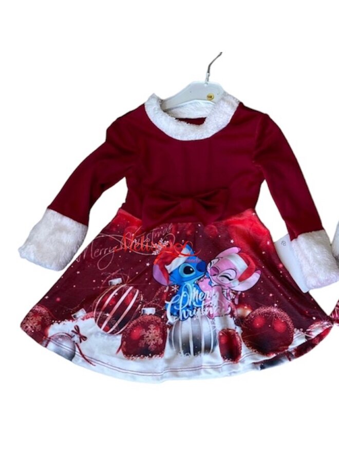 Groen ‘ Stitch ‘ baby jurk