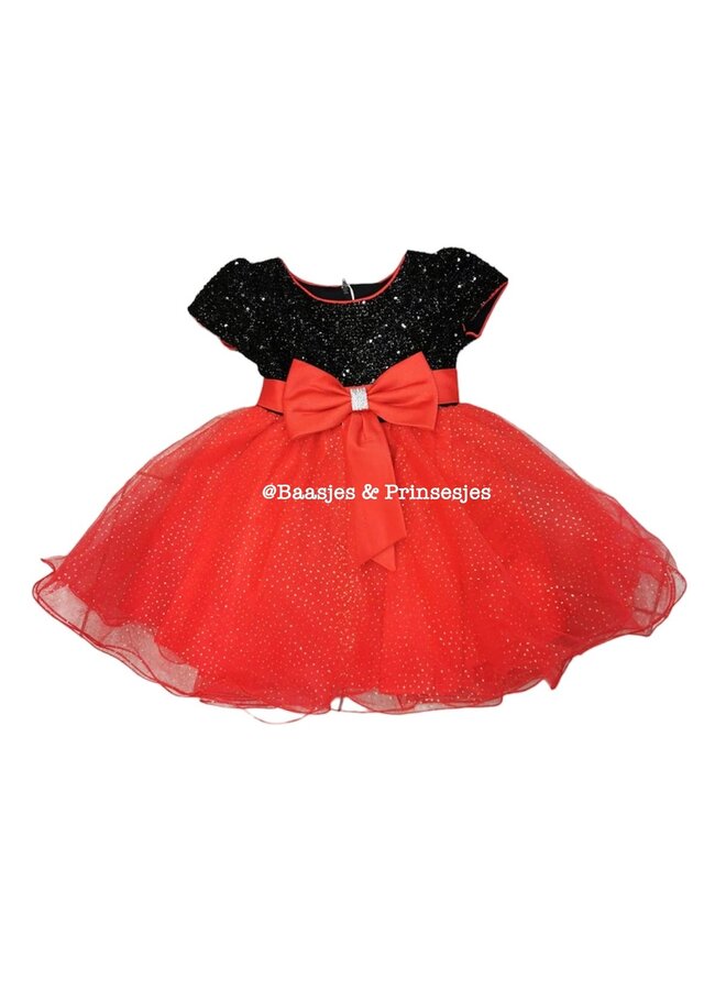 Rood - 'Helga ' - Meisjes kerst Dress