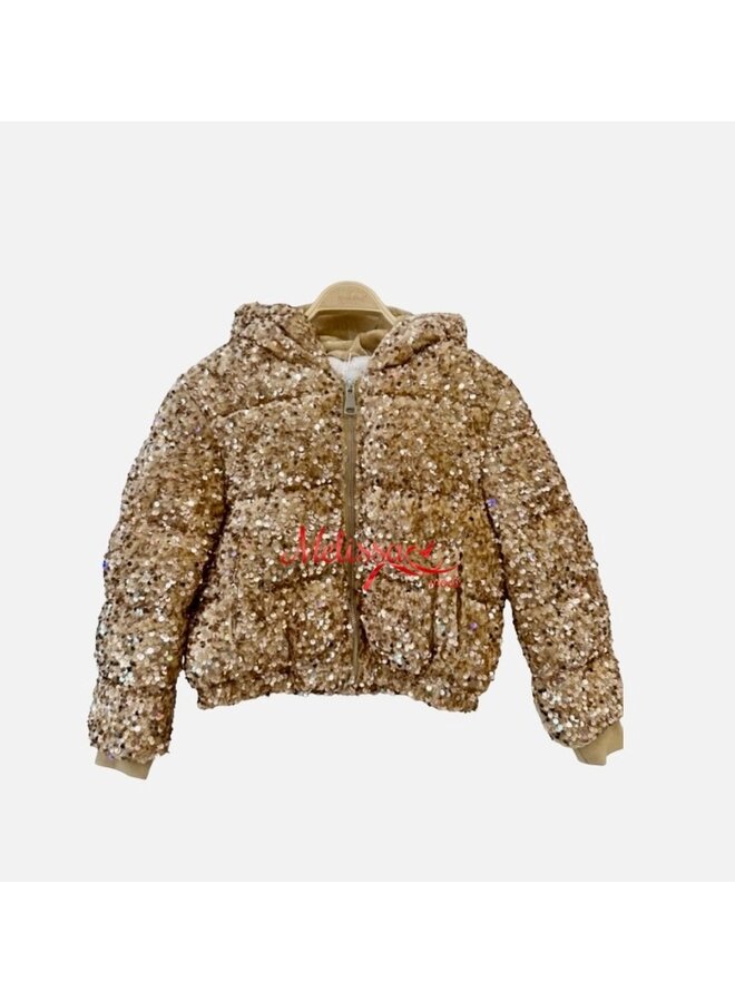 Crème - 'DANI' - meisjes glitter  Jas
