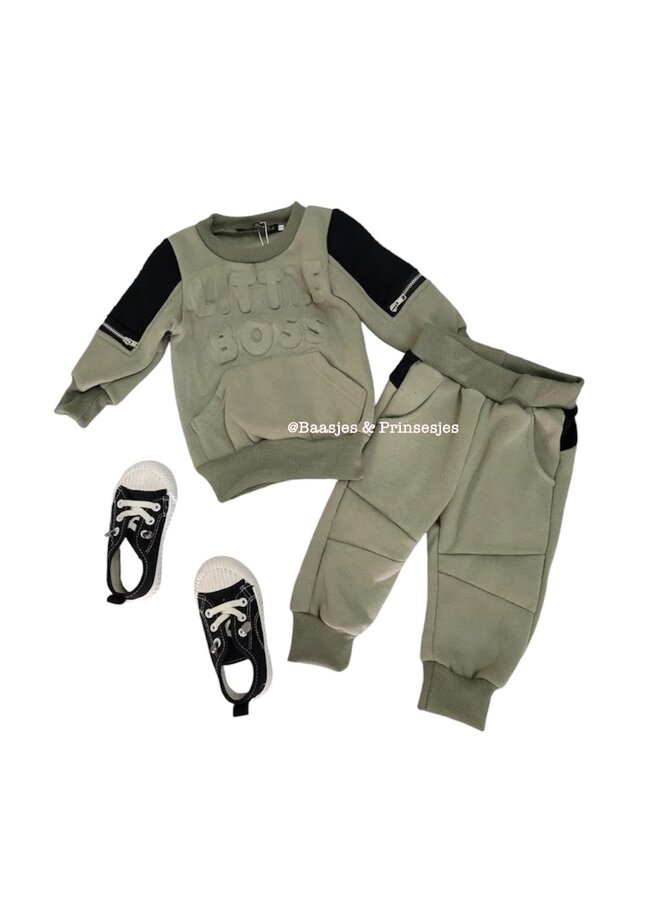Blauw - ' Little  Boss ' -  Baby Set