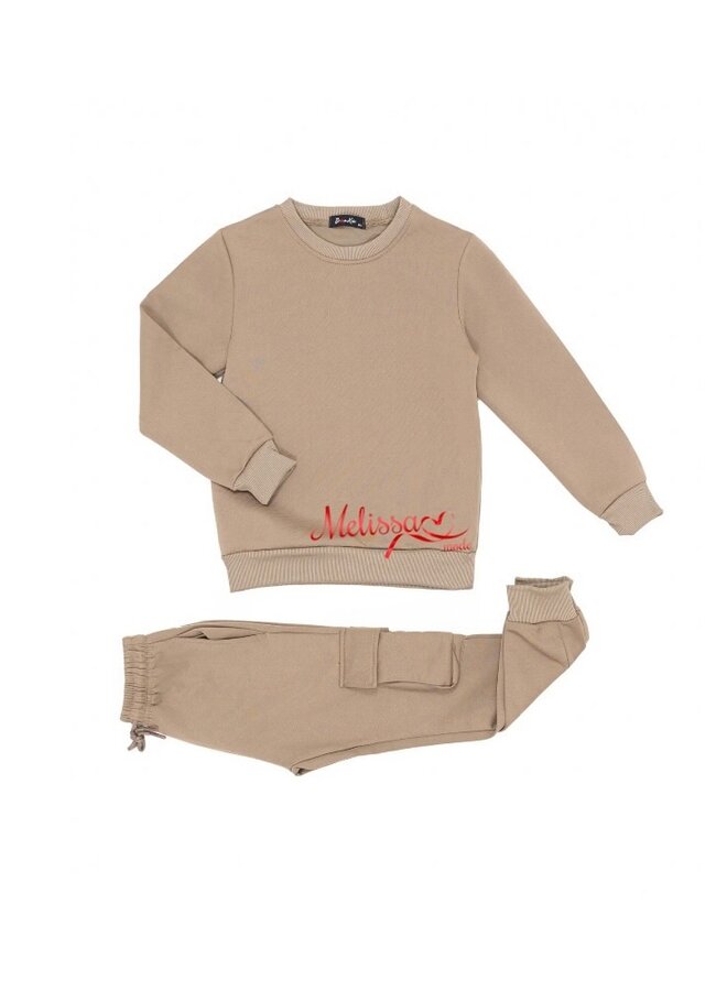 Beige  - ' Even ' - Jongens Trainingspak