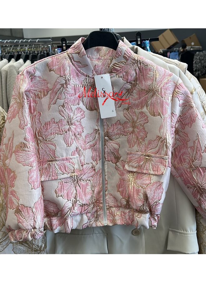 Roze - 'DANI' - meisjes  geborduurd Jas