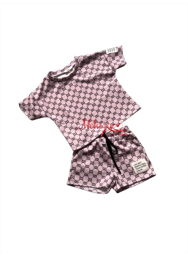 Roze - ‘ Sandra ' - Tweedelige Meisjes Set.