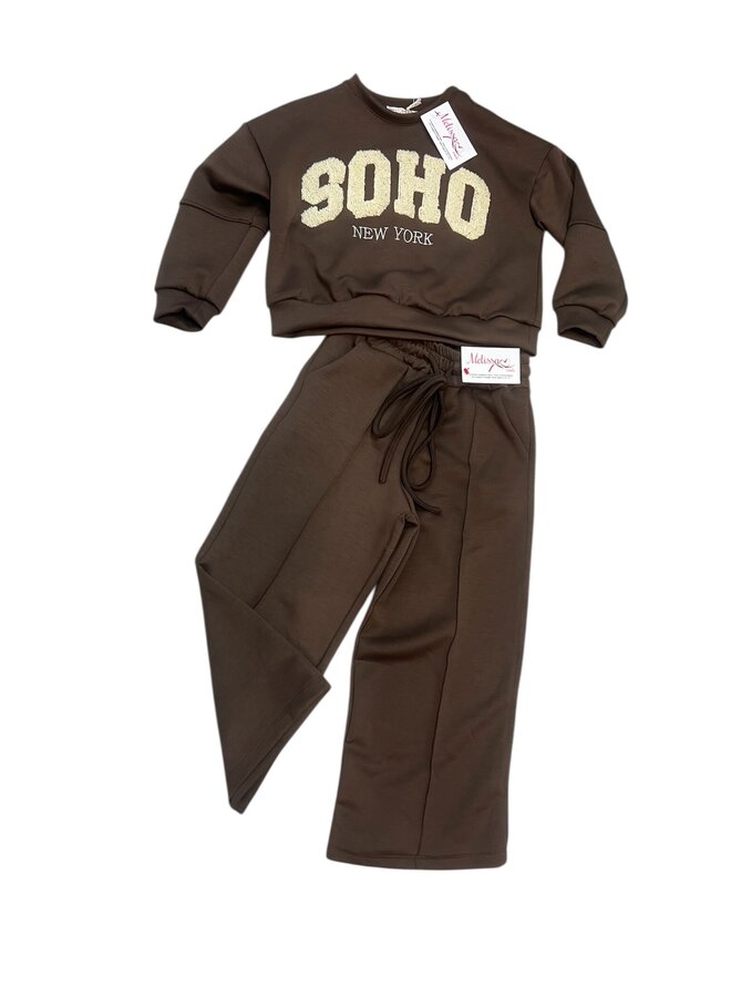 Bruin - ' Soho' - Tweedelige Meisjes Set.