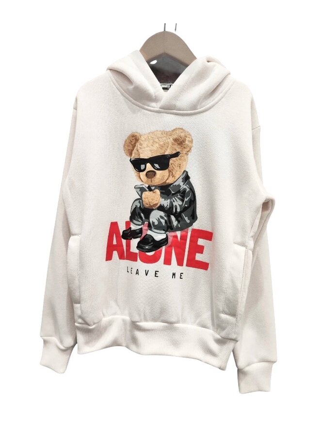 Wit - ' Alone' - jongens Hoodie .