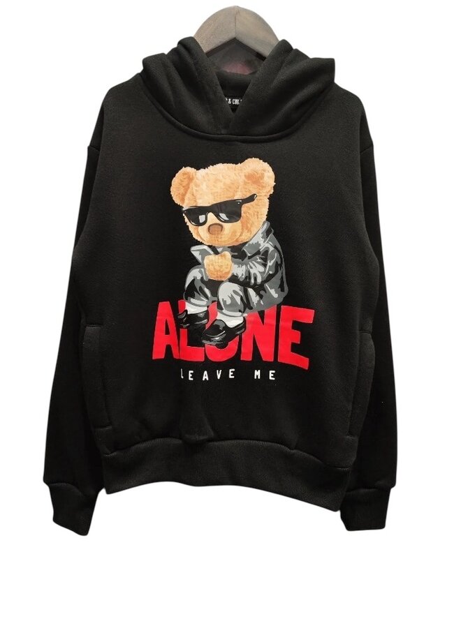 Zwart - ' Alone' - jongens Hoodie