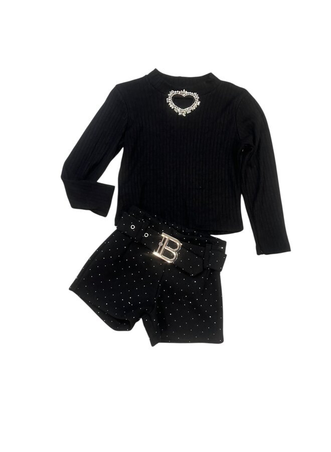 Wit - ‘ B ' - Tweedelige Meisjes Set.